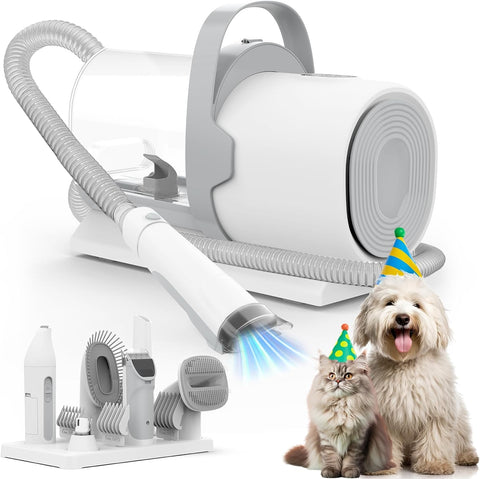 Dog Grooming Vacuum and Kit, Clipper Nail Trimmer Grinder, 2.5L Dust Cup 7 Grooming Tools 11000Pa Pet Vacuum for Shedding Grooming, Dog Hair Vacuum, Home Cleaning
