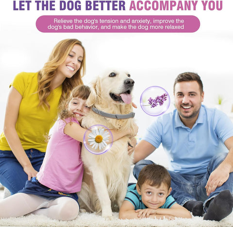 Calming Collar for Dogs 4 Packs Dog Pheromone Calm Collars Relief Anxiety Stress Separation Lasts 60 Days Relieve Bad Behavior 25 Inches Size Flexible Adjustable