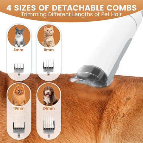 Dog Grooming Vacuum and Kit, Clipper Nail Trimmer Grinder, 2.5L Dust Cup 7 Grooming Tools 11000Pa Pet Vacuum for Shedding Grooming, Dog Hair Vacuum, Home Cleaning