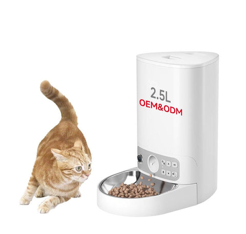 Automatic Portable Battery-Operated 2.4GHz Remote Control Pet Feeder Wi-Fi Camera Sound Notifications Camera Cat Feeder