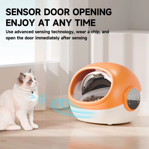 Automatic RFID Pet Cat Bowl Feeder Timed Feeding Cat Feeder with Voice Call Sensor Door