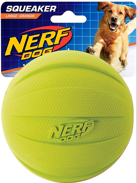 Nerf Dog Squeak Ball Dog Toy, Large, Green